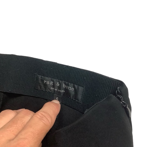Rag & Bone Trousers Black Side Zip Size 6 Front zipper Pockets - Picture 3 of 7